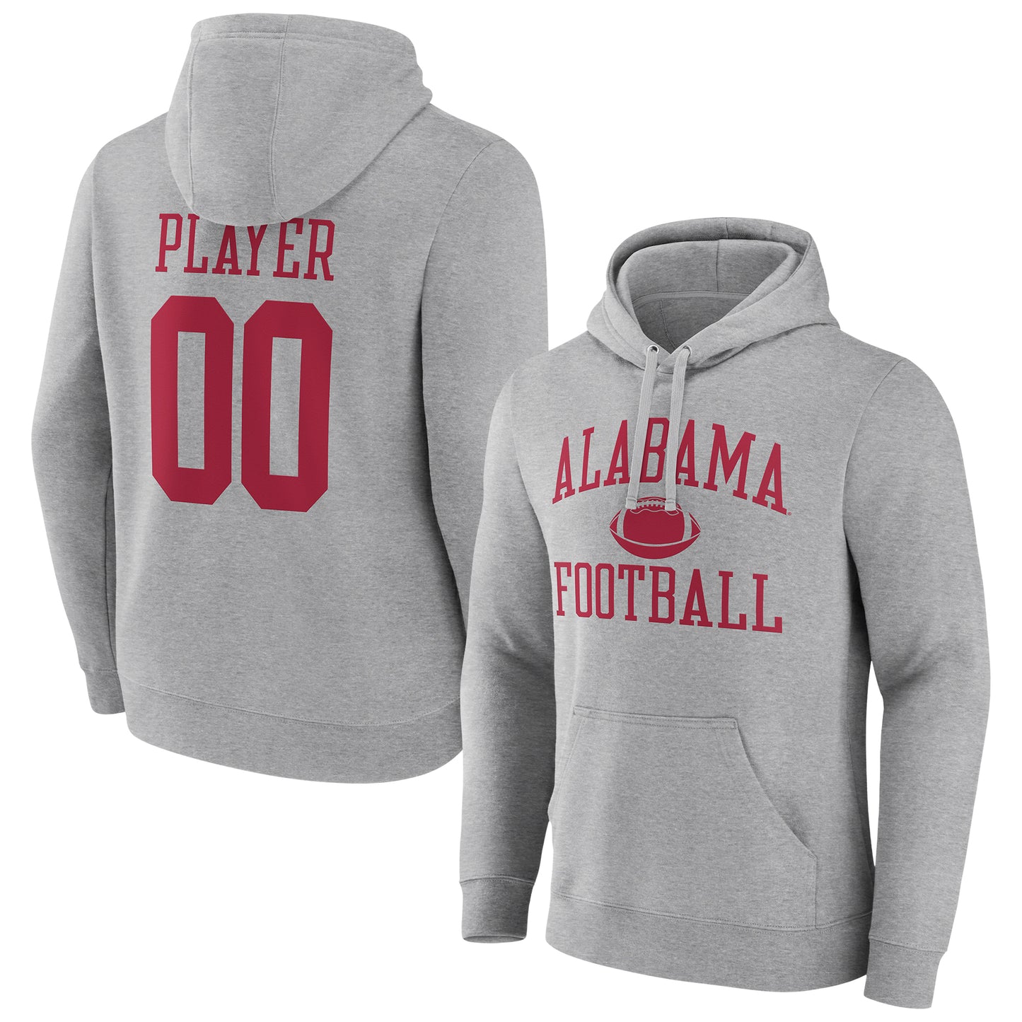 Men's Gray Alabama Crimson Tide Football Pick-A-Player NIL Gameday Tradition Pullover Hoodie