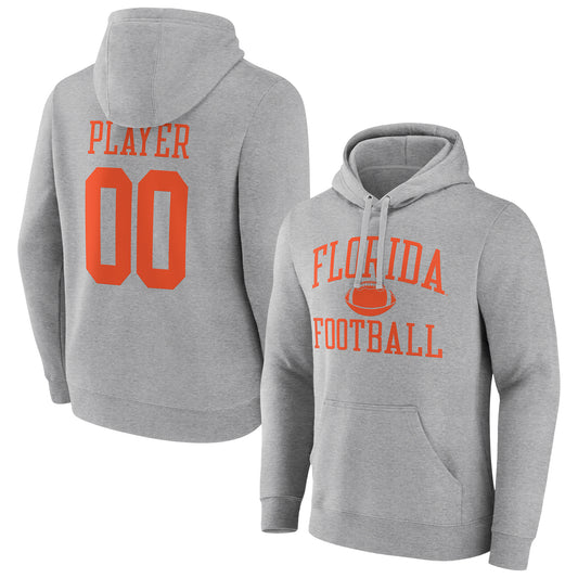 Men's Gray Florida Gators Football Pick-A-Player NIL Gameday Tradition Pullover Hoodie