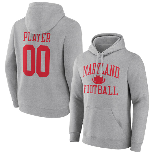 Men's Gray Maryland Terrapins Football Pick-A-Player NIL Gameday Tradition Pullover Hoodie