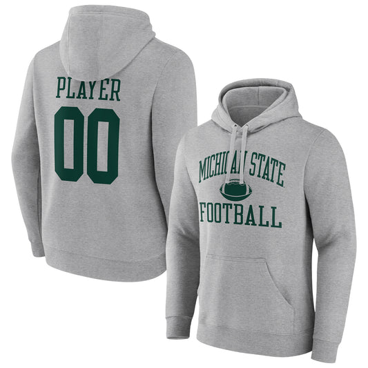 Men's Gray Michigan State Spartans Football Pick-A-Player NIL Gameday Tradition Pullover Hoodie