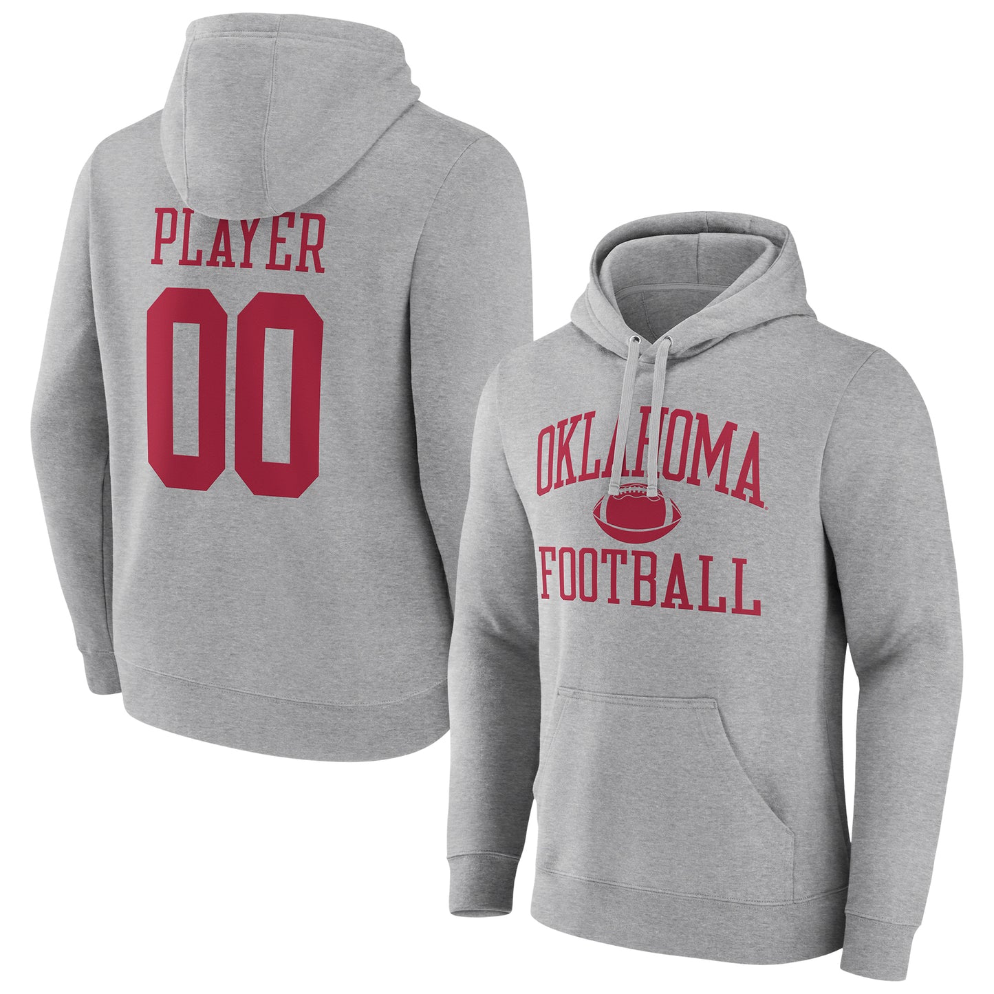 Men's Gray Oklahoma Sooners Football Pick-A-Player NIL Gameday Tradition Pullover Hoodie