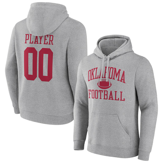 Men's Gray Oklahoma Sooners Football Pick-A-Player NIL Gameday Tradition Pullover Hoodie