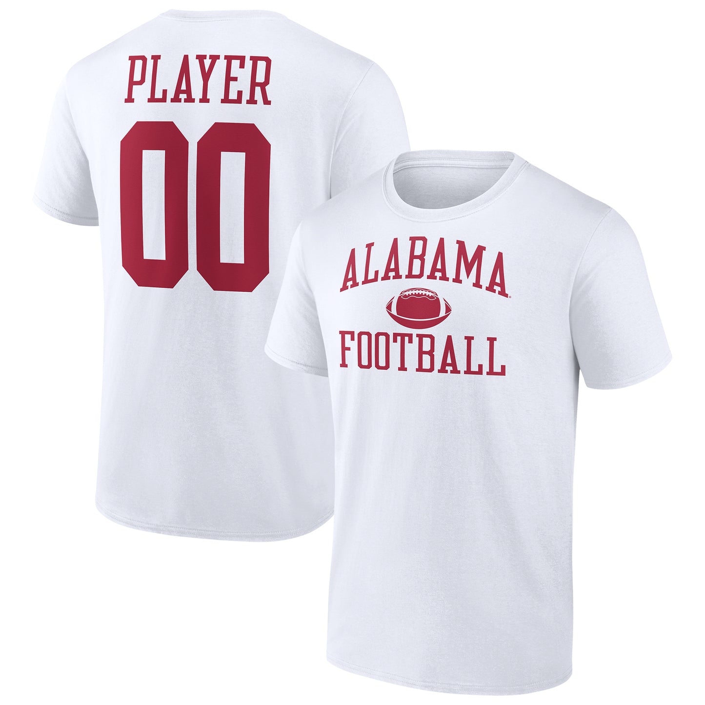 Men's White Alabama Crimson Tide Football Pick-A-Player NIL Gameday Tradition T-Shirt