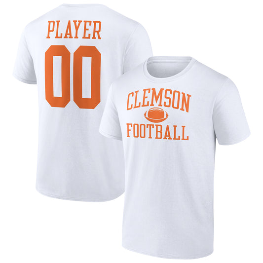 Men's White Clemson Tigers Football Pick-A-Player NIL Gameday Tradition T-Shirt