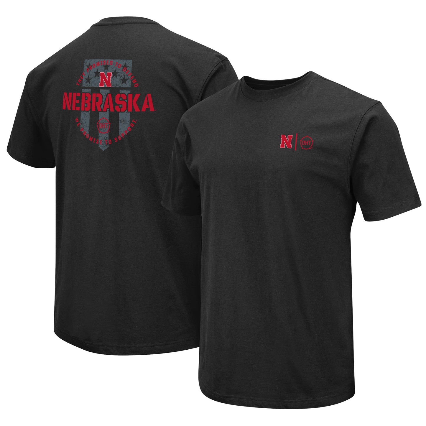 Men's Colosseum Black Nebraska Huskers OHT Military Appreciation T-Shirt