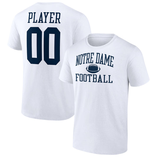 Men's White Notre Dame Fighting Irish Football Pick-A-Player NIL Gameday Tradition T-Shirt