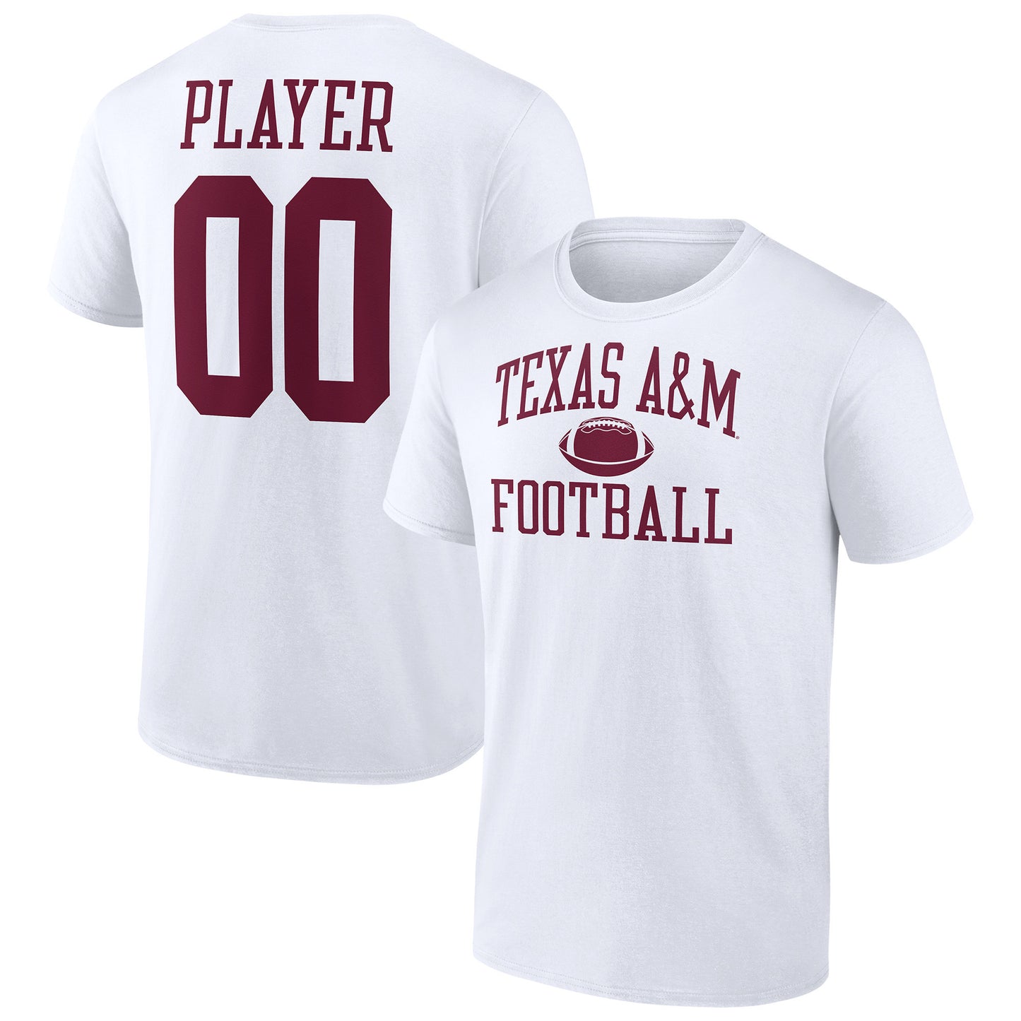 Men's White Texas A&M Aggies Football Pick-A-Player NIL Gameday Tradition T-Shirt