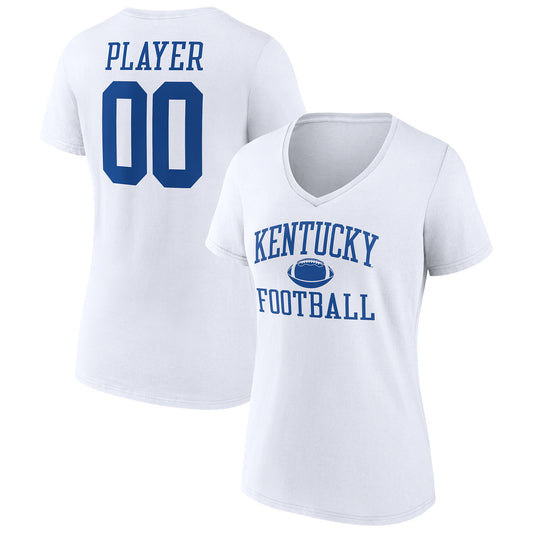 Women's White Kentucky Wildcats Football Pick-A-Player NIL Gameday Tradition V-Neck T-Shirt