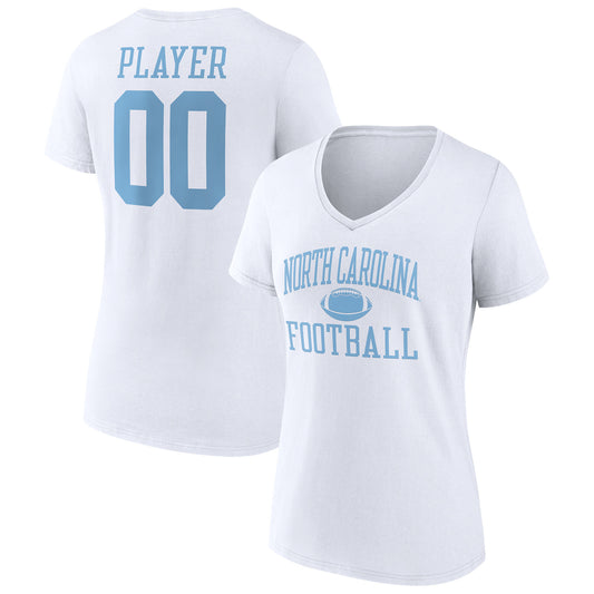 Women's White North Carolina Tar Heels Football Pick-A-Player NIL Gameday Tradition V-Neck T-Shirt