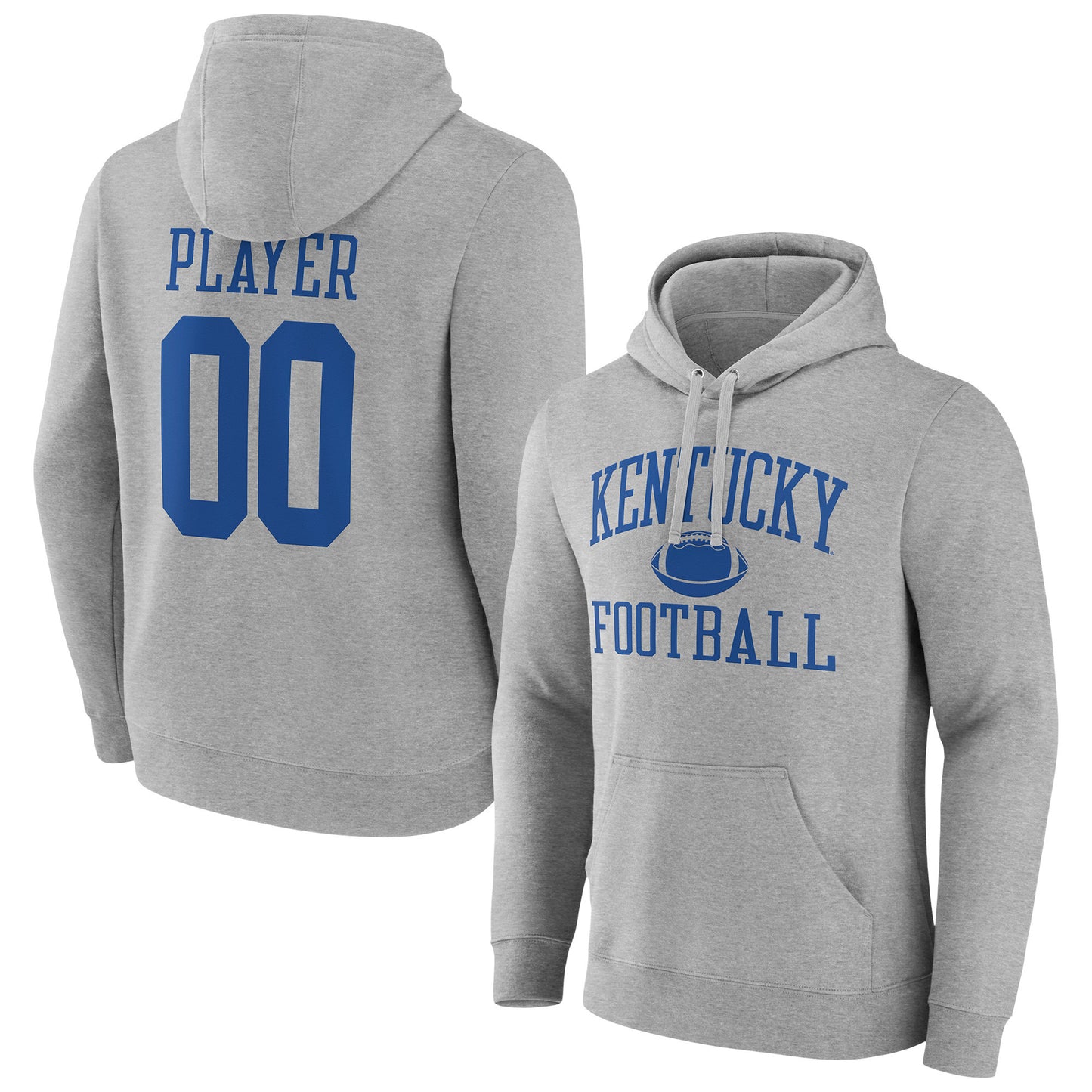 Men's Gray Kentucky Wildcats Football Pick-A-Player NIL Gameday Tradition Pullover Hoodie