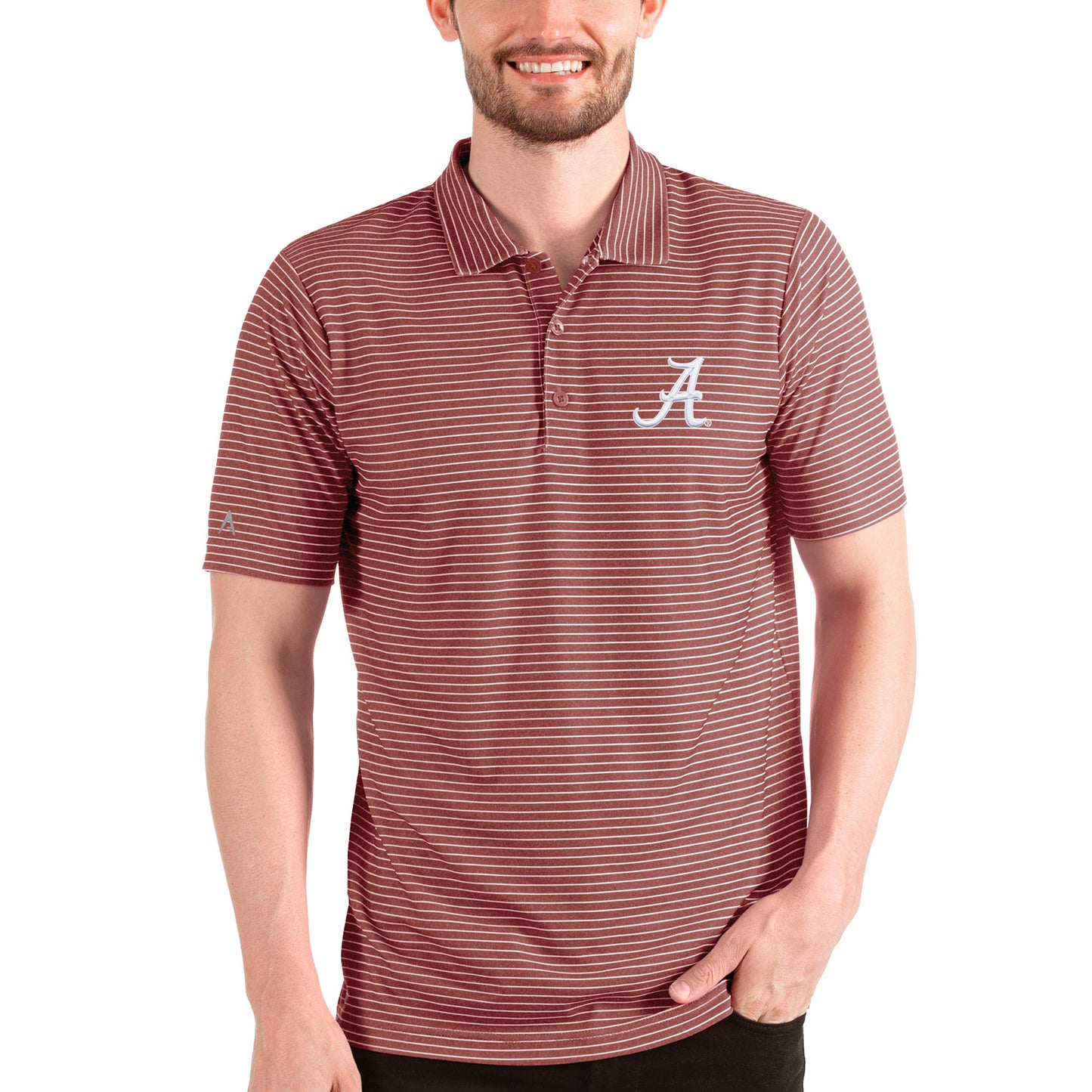 Men's Antigua Crimson/White Alabama Crimson Tide Esteem Polo