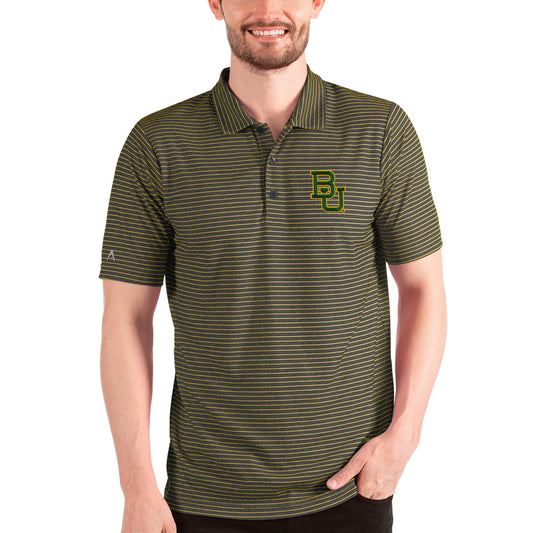 Men's Antigua Heathered Black/Gold Baylor Bears Esteem Polo