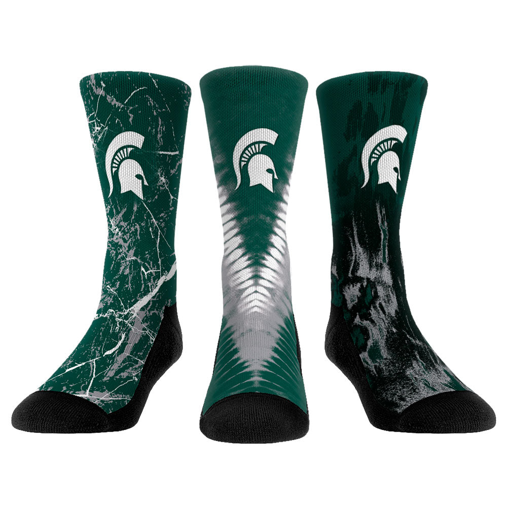 Unisex Rock Em Socks Michigan State Spartans Three-Pack Crew Socks Set