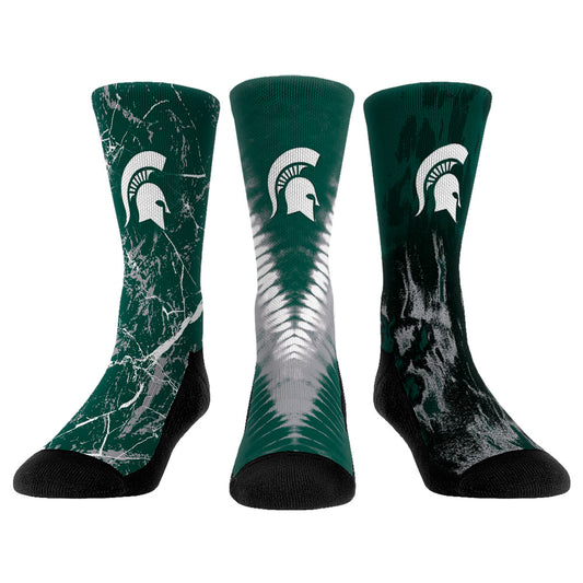 Unisex Rock Em Socks Michigan State Spartans Three-Pack Crew Socks Set