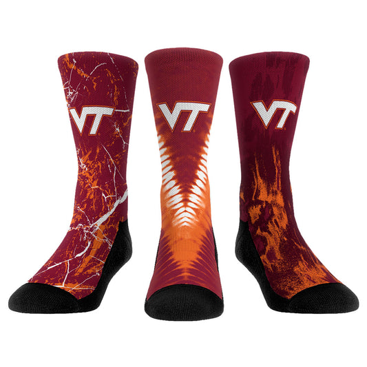 Unisex Rock Em Socks Virginia Tech Hokies Three-Pack Crew Socks Set
