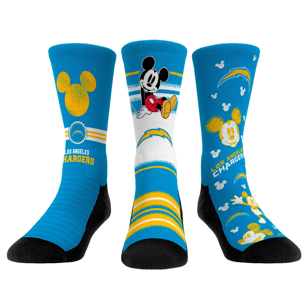 Rock Em Socks Los Angeles Chargers Disney Three-Pack Crew Socks Set