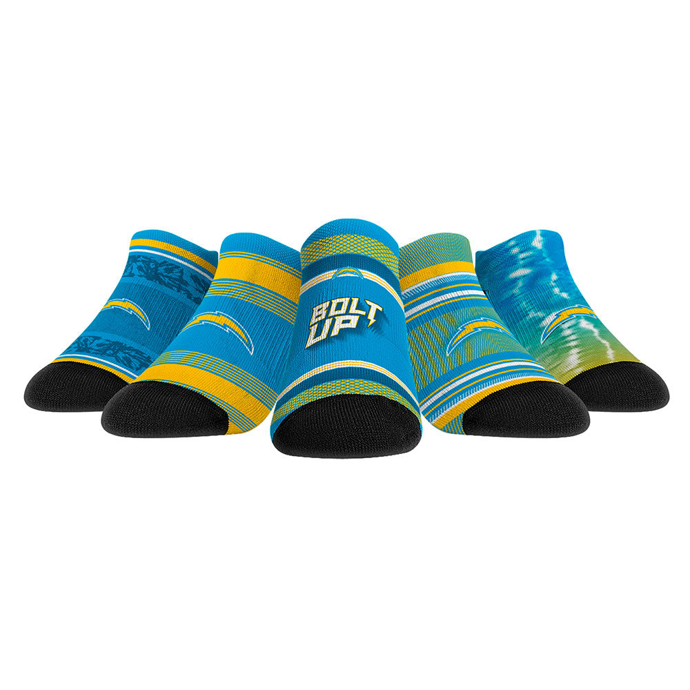 Youth Rock Em Socks Los Angeles Chargers Super Fan Five-Pack Low-Cut Socks Set