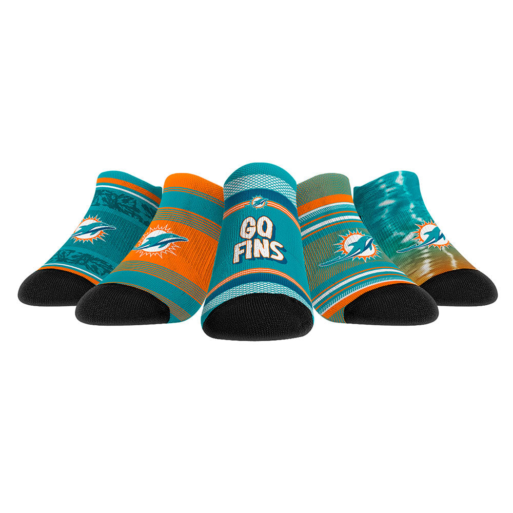 Youth Rock Em Socks Miami Dolphins Super Fan Five-Pack Low-Cut Socks Set