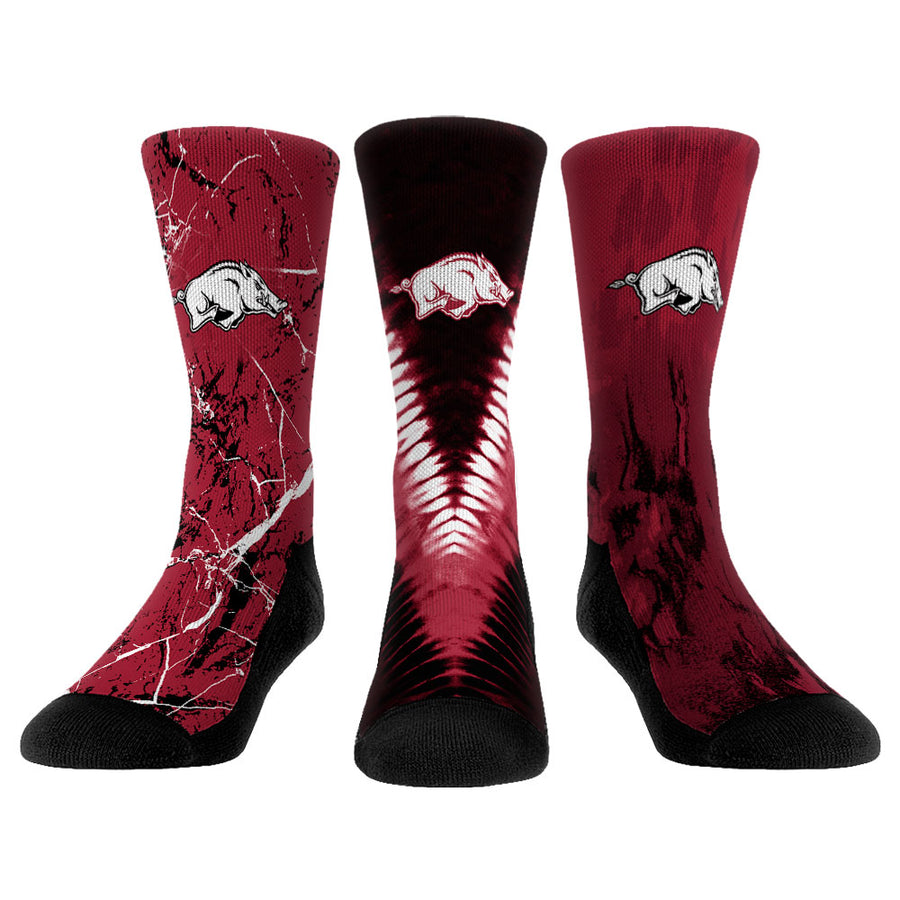 Youth Rock Em Socks Arkansas Razorbacks Three-Pack Crew Socks Set