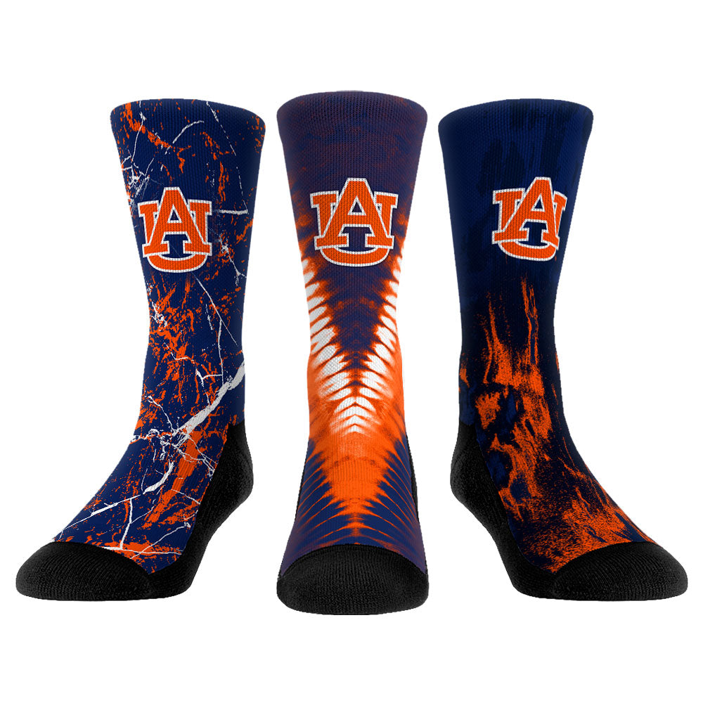Youth Rock Em Socks Auburn Tigers Three-Pack Crew Socks Set