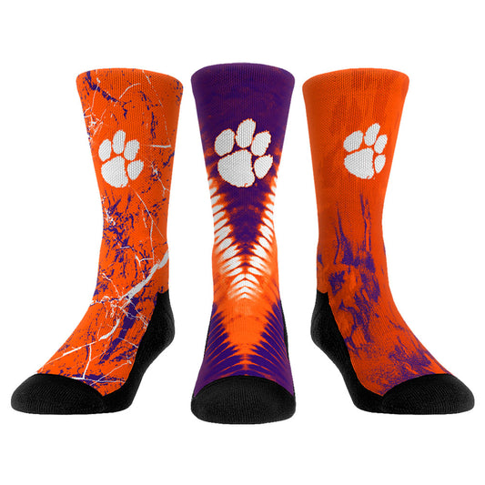 Youth Rock Em Socks Clemson Tigers Three-Pack Crew Socks Set