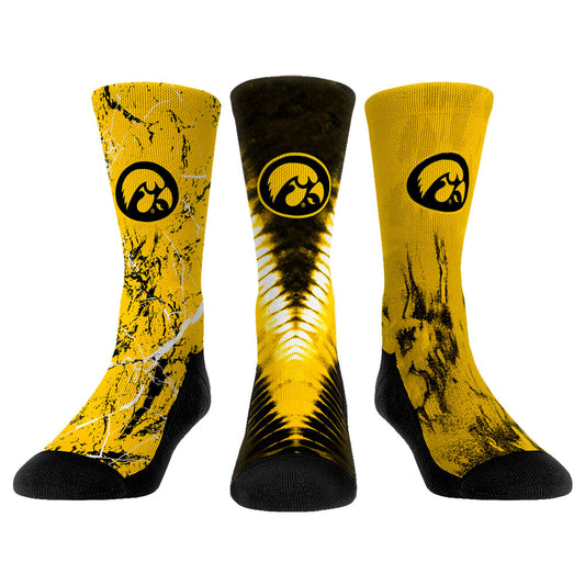 Youth Rock Em Socks Iowa Hawkeyes Three-Pack Crew Socks Set