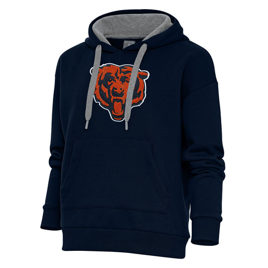 Women's Antigua Navy Chicago Bears Victory Chenille Pullover Hoodie