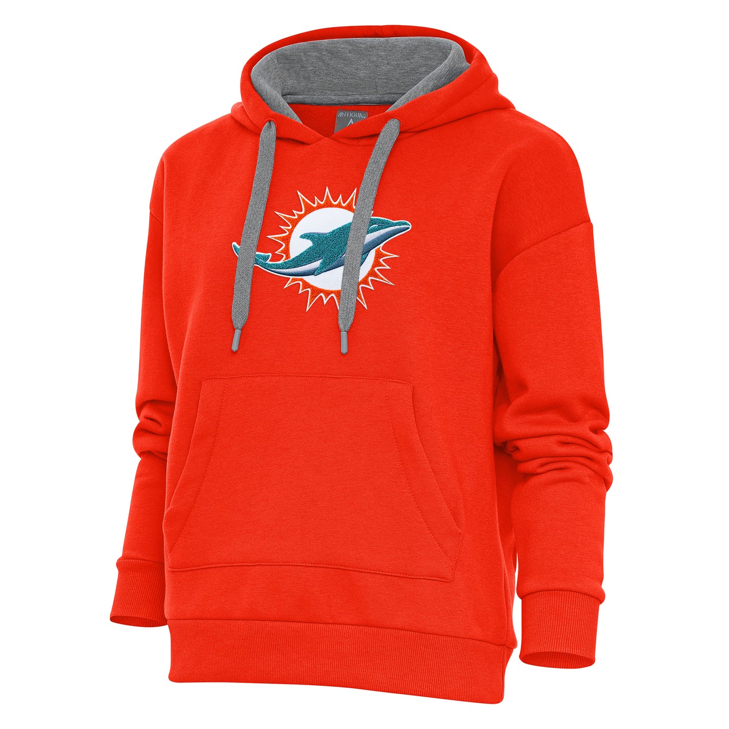 Women's Antigua Miami Dolphins Victory Chenille Pullover Hoodie