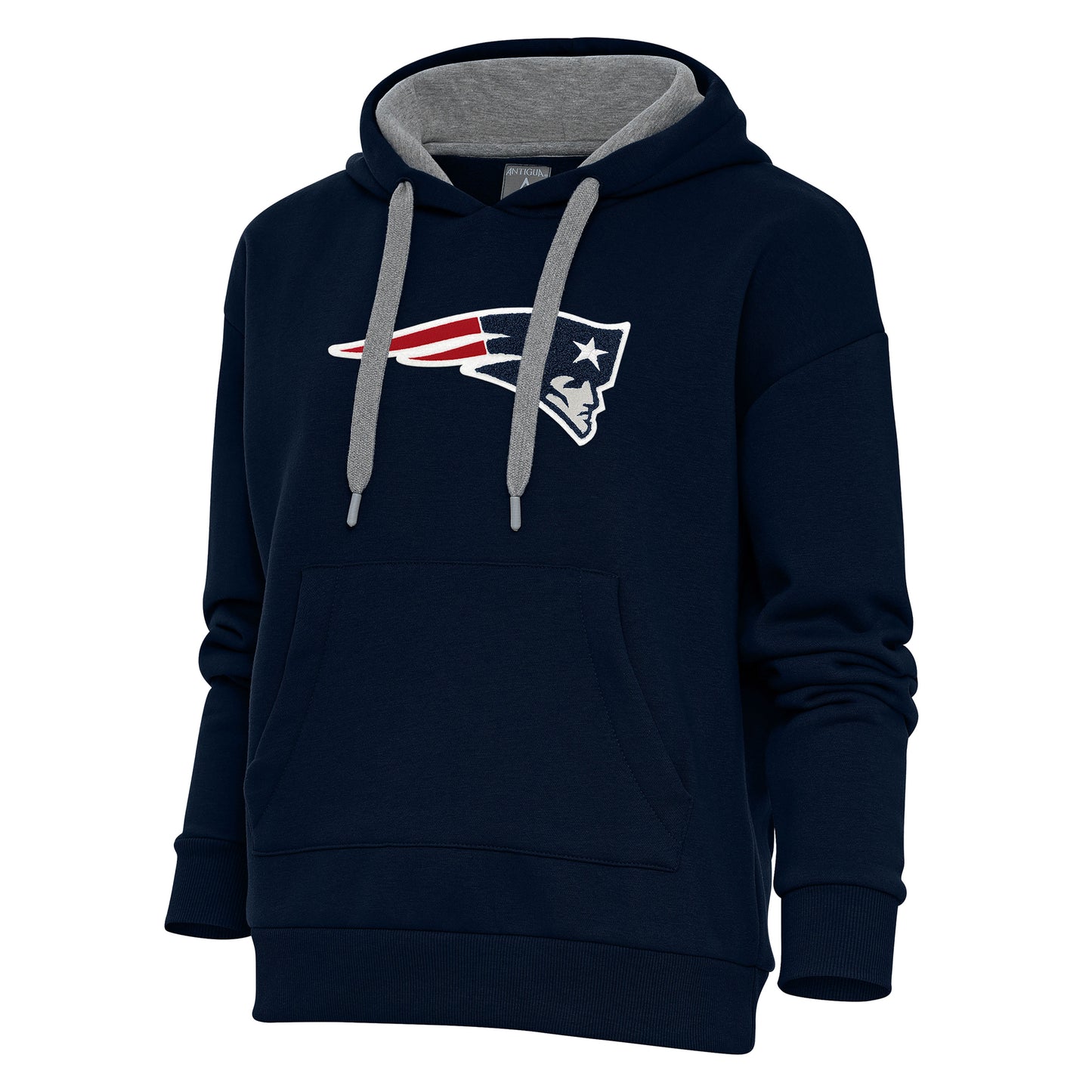 Women's Antigua Navy New England Patriots Victory Chenille Pullover Hoodie