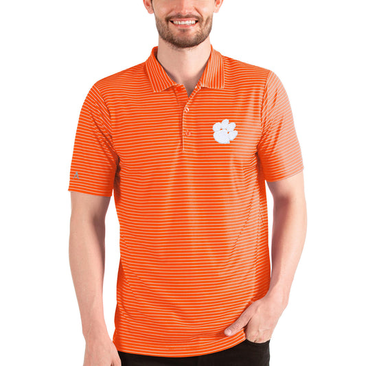 Men's Antigua Heathered Orange/White Clemson Tigers Esteem Polo