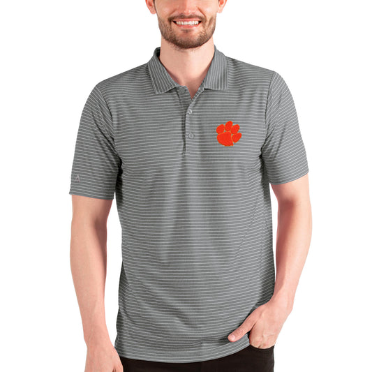 Men's Antigua Steel/White Clemson Tigers Esteem Polo