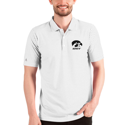 Men's Antigua White/Silver Iowa Hawkeyes Esteem Polo