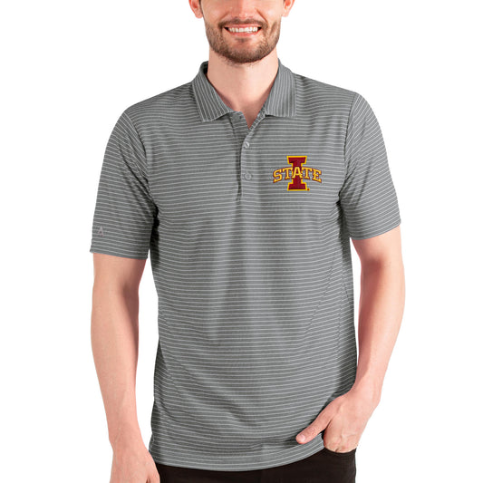 Men's Antigua Steel/White Iowa State Cyclones Esteem Polo