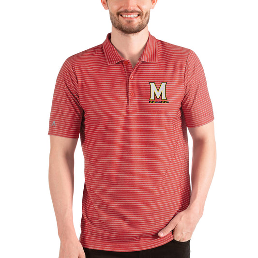 Men's Antigua Heathered Red/White Maryland Terrapins Esteem Polo