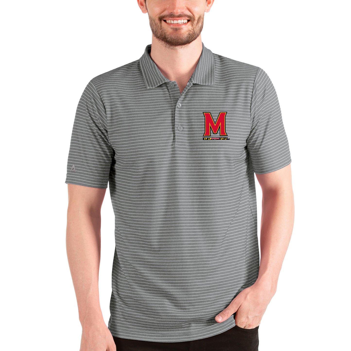 Men's Antigua Steel/White Maryland Terrapins Esteem Polo