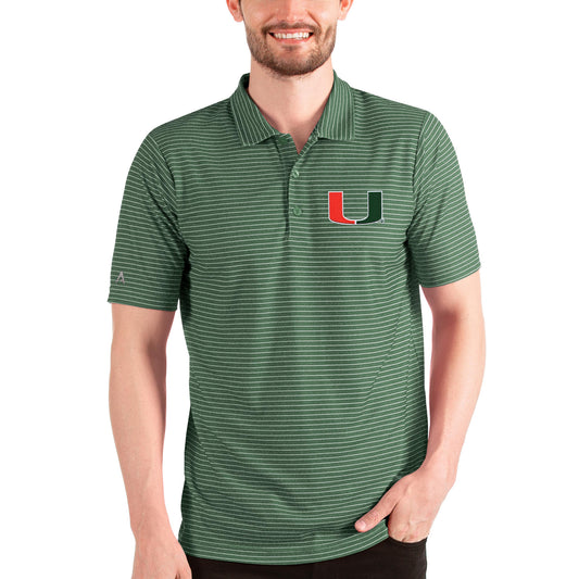 Men's Antigua Forest Green/White Miami Hurricanes Esteem Polo