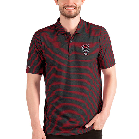 Men's Antigua Heathered Black/Red NC State Wolfpack Esteem Polo