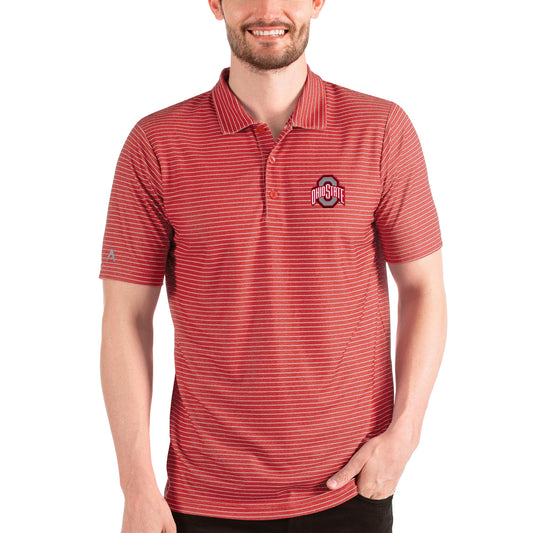 Men's Antigua Scarlet/White Ohio State Buckeyes Esteem Polo