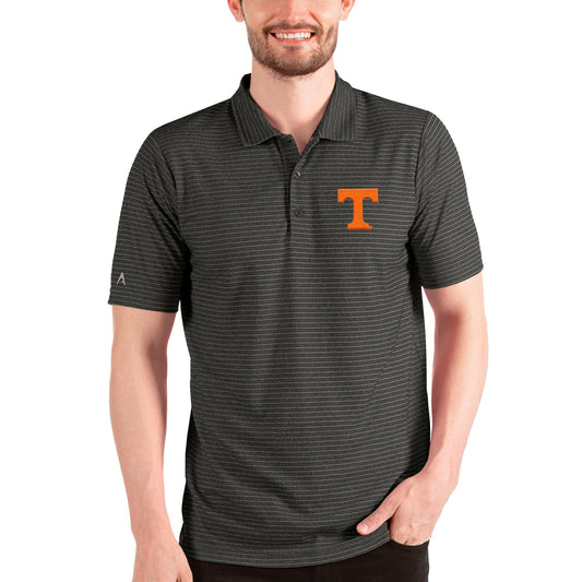 Men's Antigua Heathered Black/Silver Tennessee Volunteers Esteem Polo