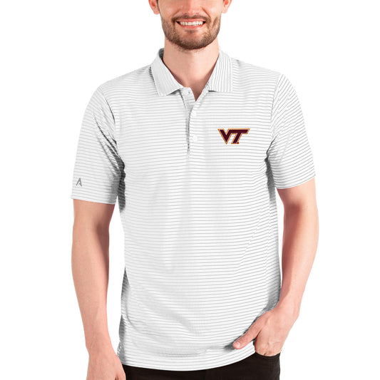 Men's Antigua White/Silver Virginia Tech Hokies Esteem Polo