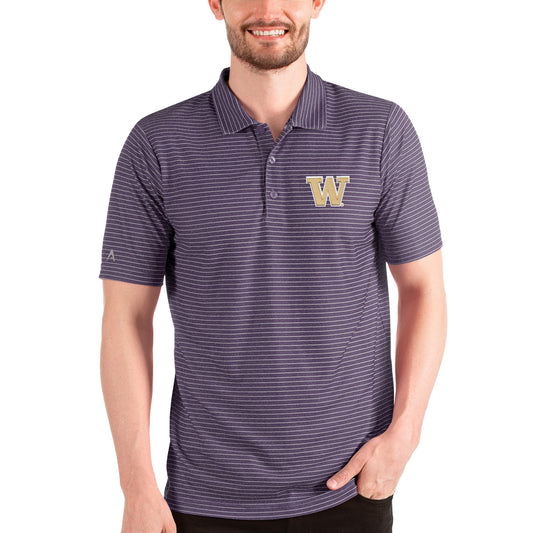 Men's Antigua Heathered Purple/White Washington Huskies Esteem Polo