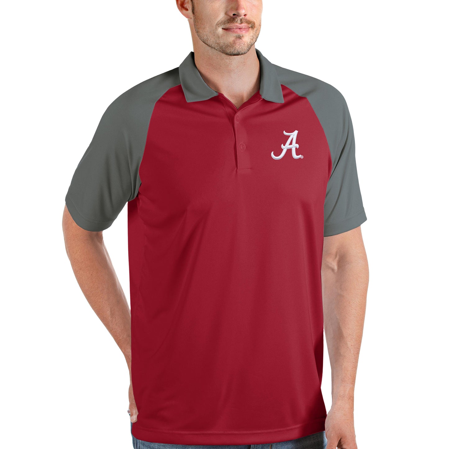 Men's Antigua Crimson/Steel Alabama Crimson Tide Nova Polo