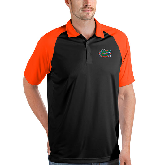 Men's Antigua Black/Orange Florida Gators Nova Polo