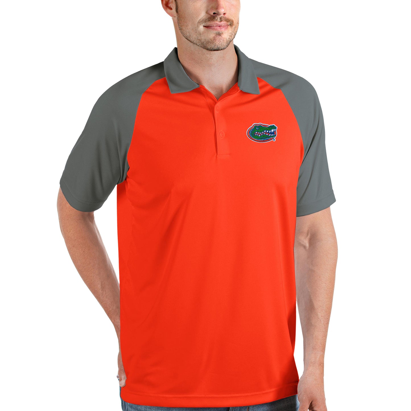 Men's Antigua Orange/Steel Florida Gators Nova Polo