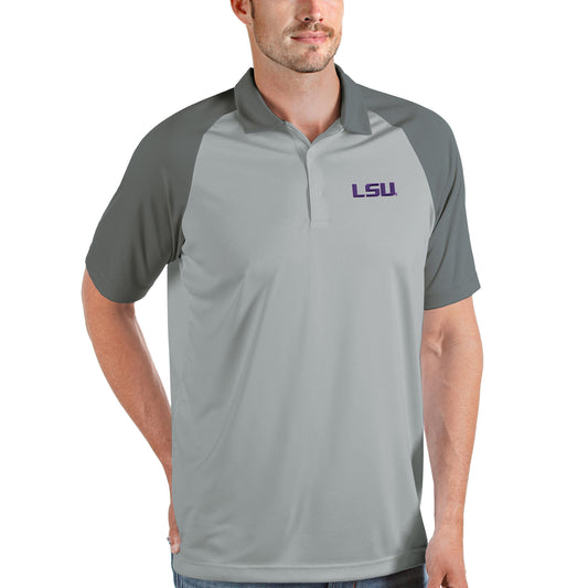 Men's Antigua Silver/Steel LSU Tigers Nova Polo