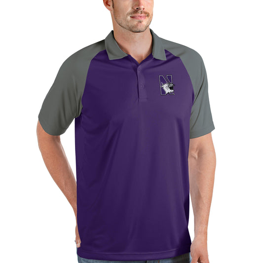 Men's Antigua Purple/Steel Northwestern Wildcats Nova Polo