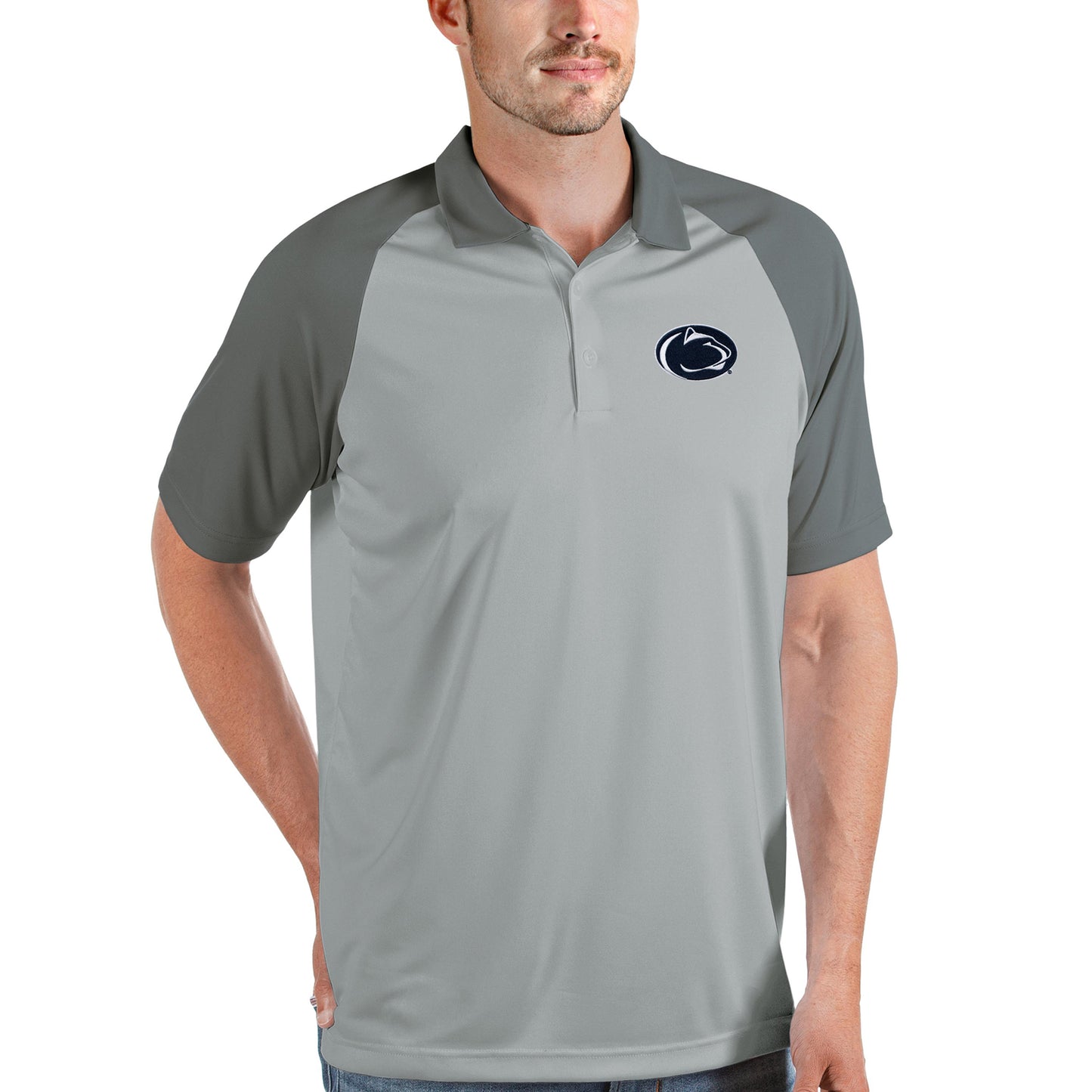 Men's Antigua Silver/Steel Penn State Nittany Lions Nova Polo