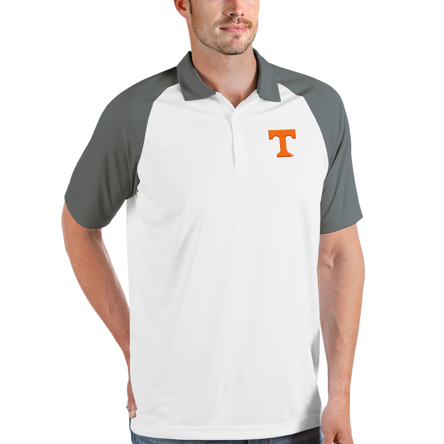 Men's Antigua White/Steel Tennessee Volunteers Nova Polo