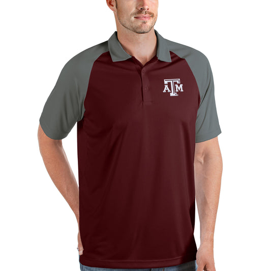 Men's Antigua Maroon/Steel Texas A&M Aggies Nova Polo