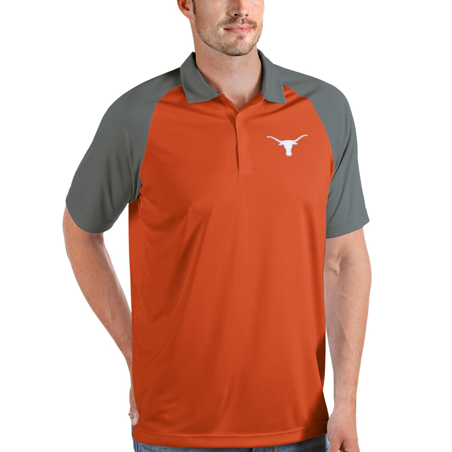 Men's Antigua Texas Orange/Steel Texas Longhorns Nova Polo